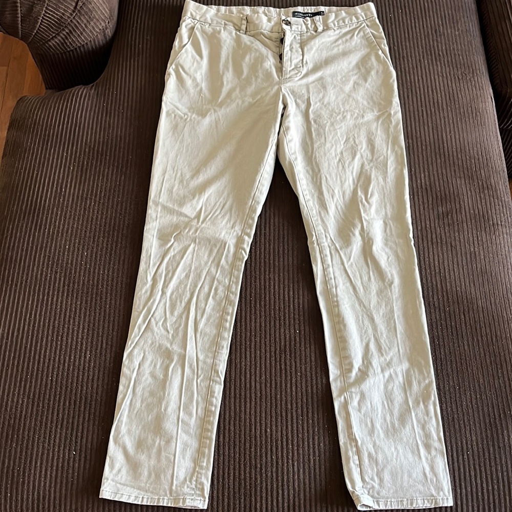 All Saints Park Chinos, light khaki, size 32, skinny